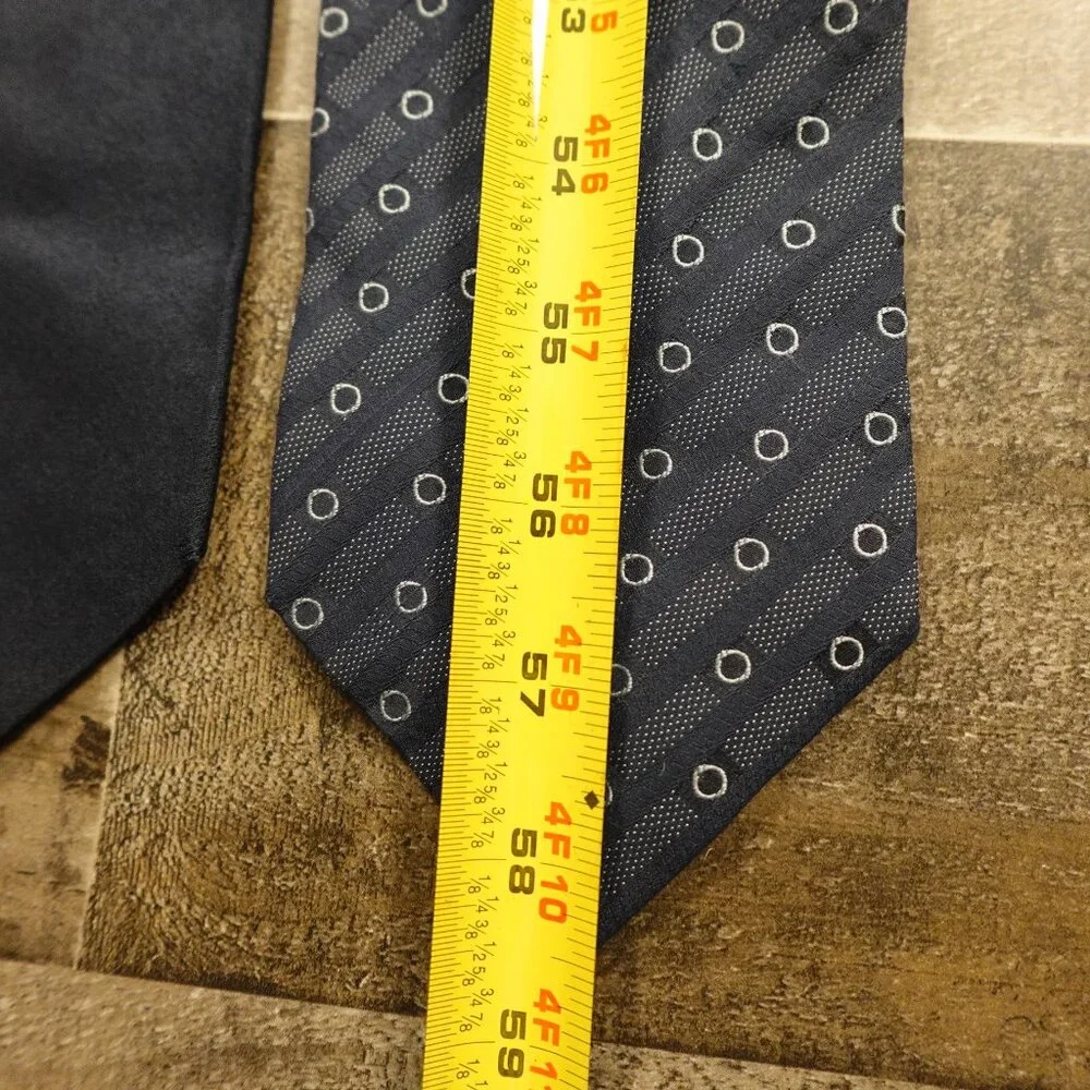 Giorgio Armani Cravatte Silk Tie Bundle Made in Italy Navy & Patterned Set of‎ 2